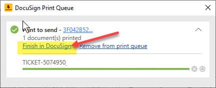 DocuSign Print Queue